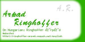 arpad ringhoffer business card